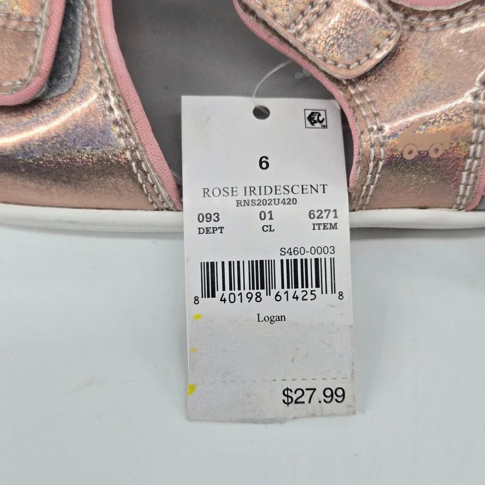 See Kai Run Basics Logan Rose Iridescent Toddler Water Sandals Size 6 NWT